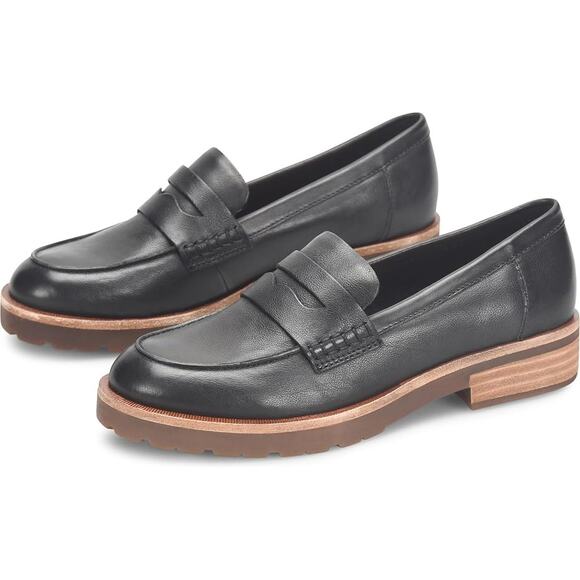 Kork-Ease Womens Carlisle Loafers US 8 M EU 38.5 Black Leather NIB - Picture 1 of 12